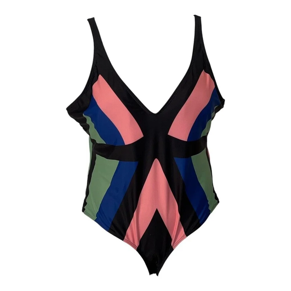 Shein One piece multicolor striped swimsuit - Picture 2 of 5